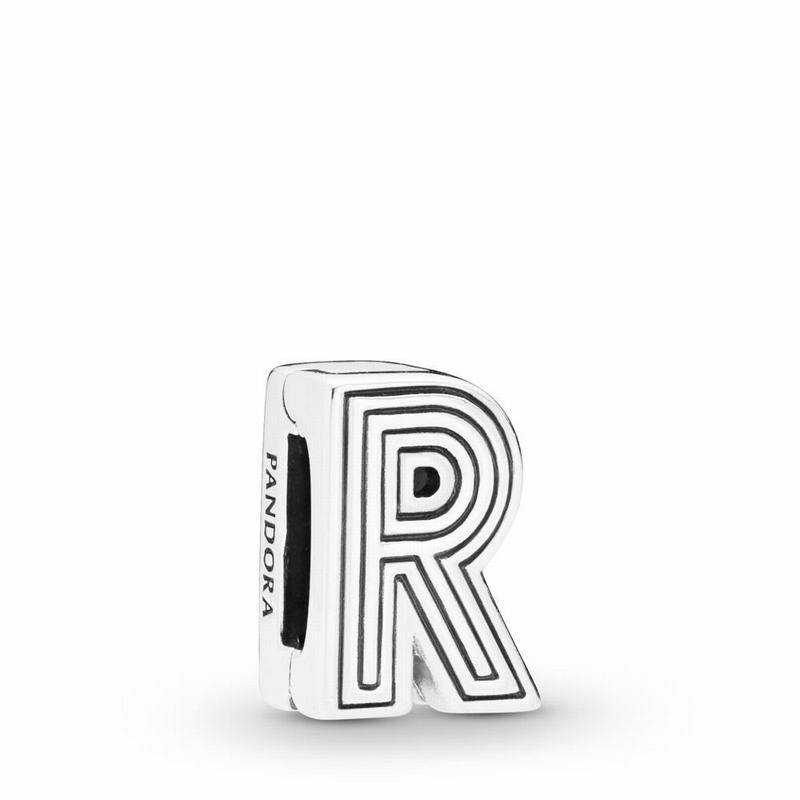 Pandora Reflexions™ Letter R Clip Charm Ireland - Sterling Silver/Silicone - 390528LBD